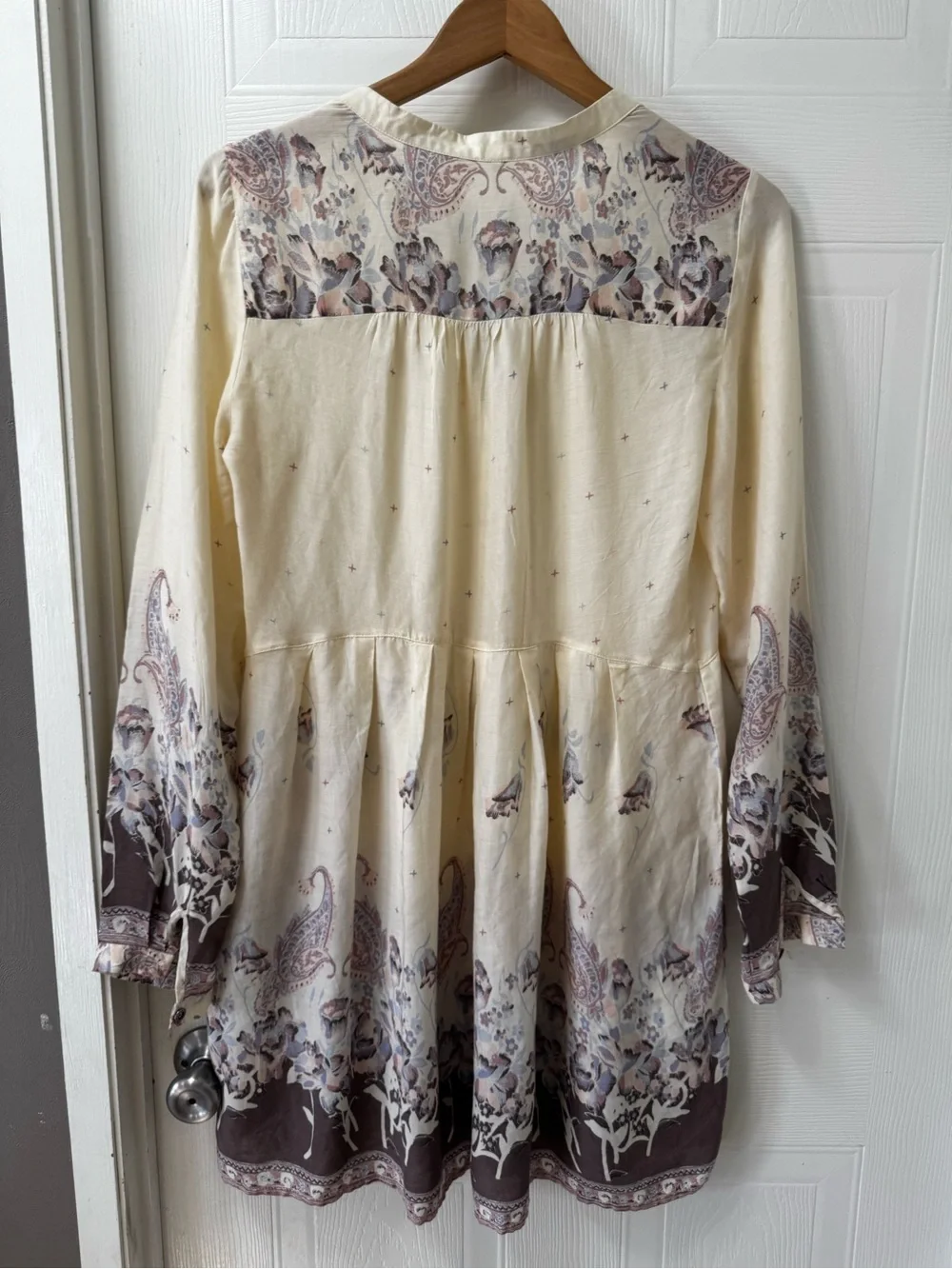 Free People Cream Paisley Print Blouse